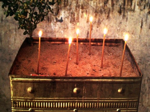 A commercial card from the folk who helped us get visas into Libya in 2006 - candles at a C10th church in Uplistsikhe, Georgia.  I would love to visit Georgia and to hear the strong sacred chanting and singing in the churches there.