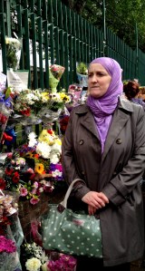 Julie Siddiqi after laying flowers in memory of British soldier Lee Rigby.