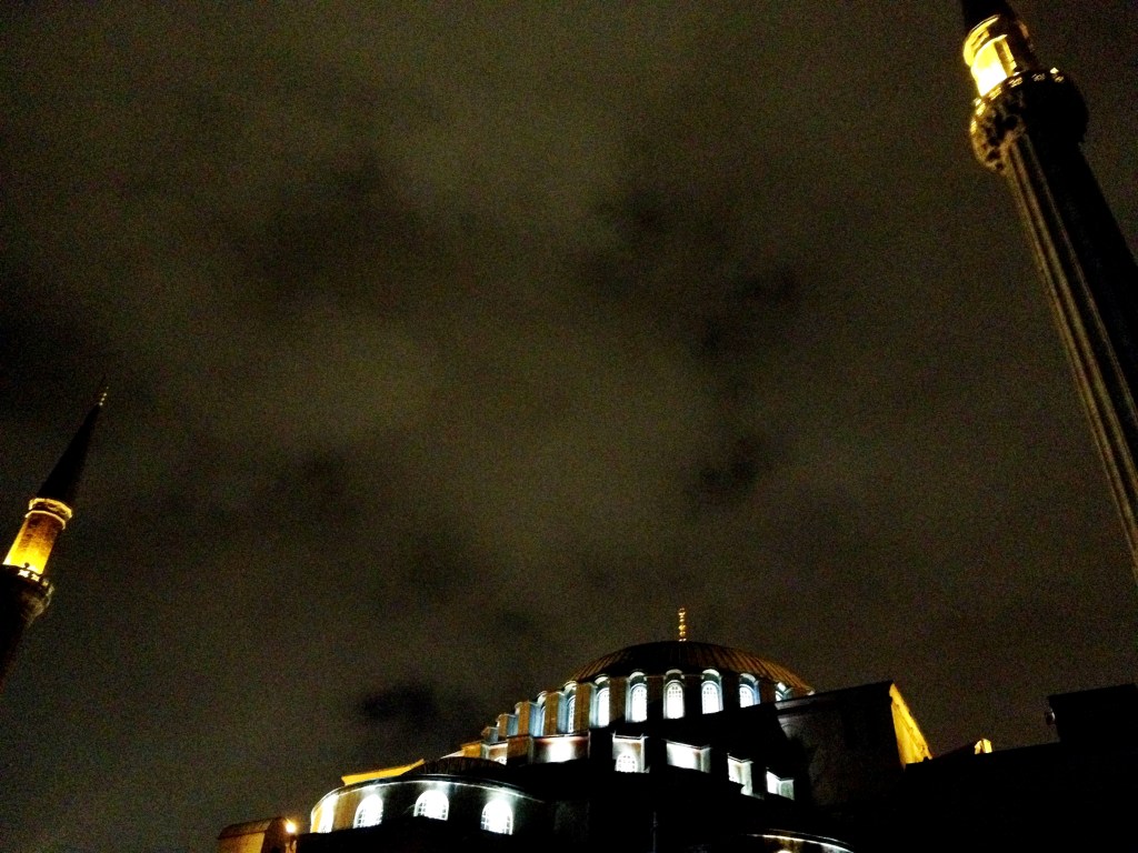 Haghia Sophia (Church of Holy Wisdom) at night.