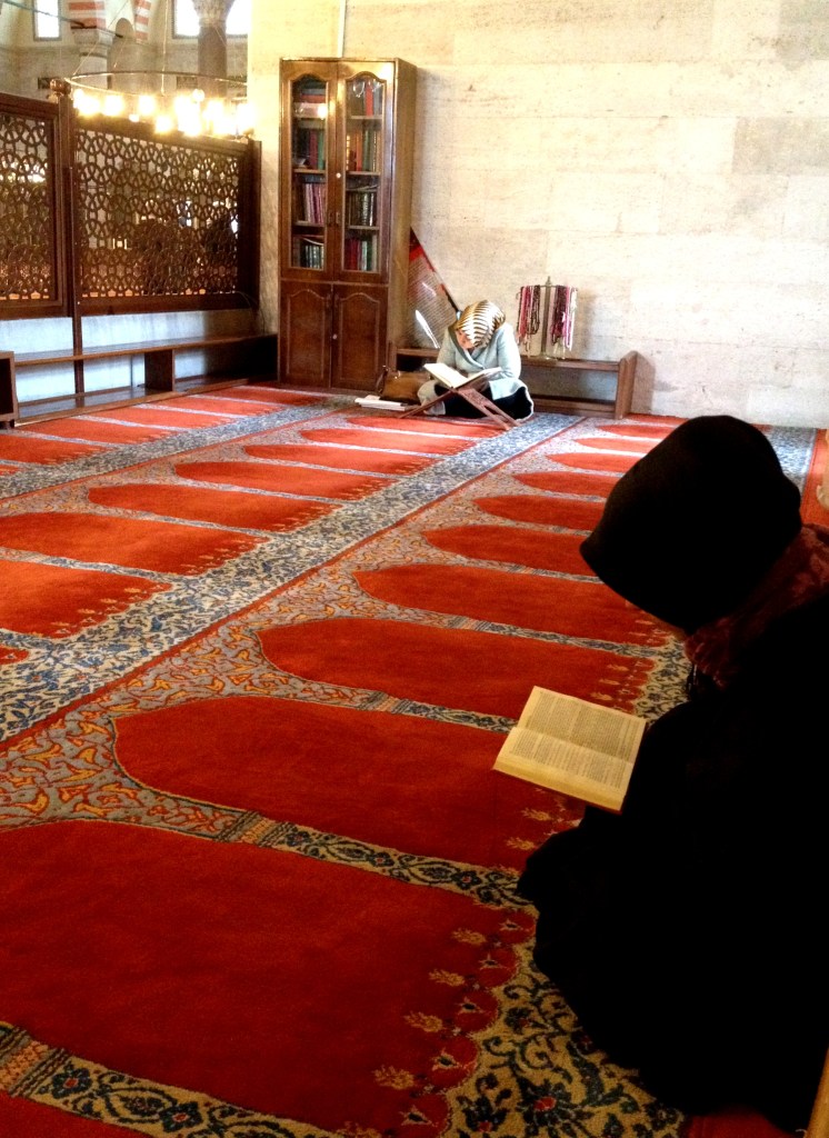 Studying in the women's part of the Suleymaniye Mosque.